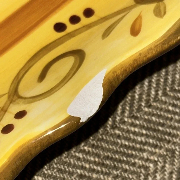 2 Italian Villa Pattern Rectangle Serving Dishes HomeTrends Yellow (2 matching) - Picture 14 of 16